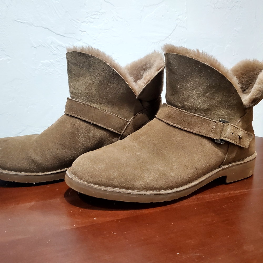 UGG Brown Ankle Boots with Fur Lining